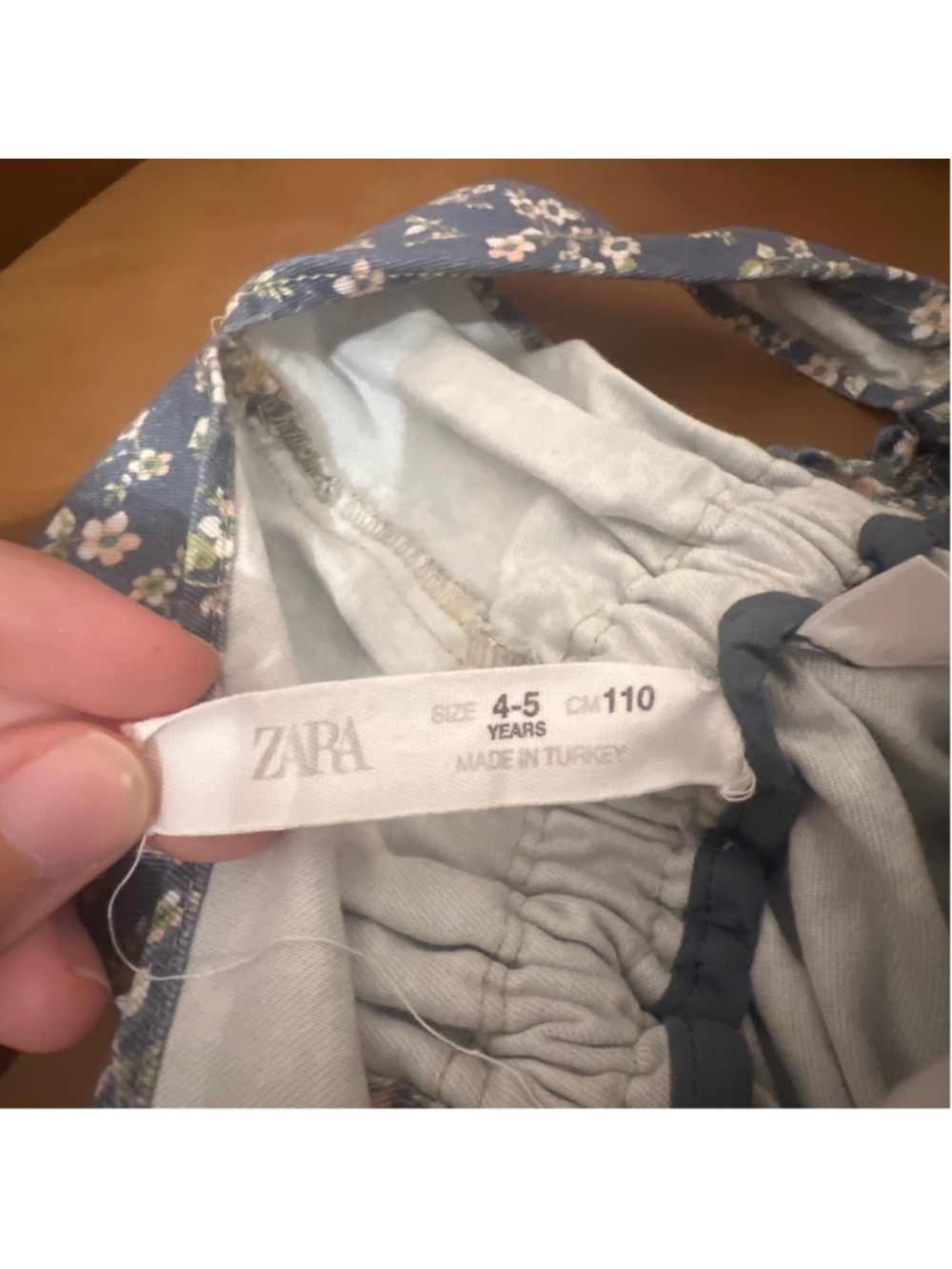 Girls Zara Floral Button-Front Dress Blue White Size 4-5 - Picture 5 of 6